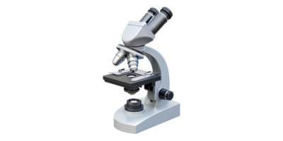 Laboratory microscope with dual lenses isolated on transparent background png
