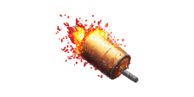 Exploding firecracker with sparks isolated on transparent background png