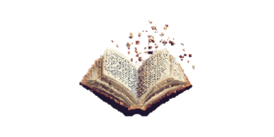 Opened book with floating letters isolated on transparent background png