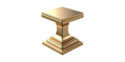 Golden square pedestal isolated on transparent background png