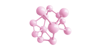 Pink molecular structure model isolated on transparent background png