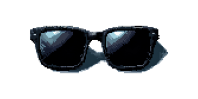 Pixelated sunglasses isolated on transparent background png