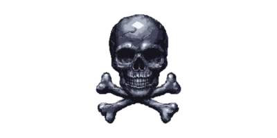 Skull and crossbones icon isolated on transparent background png