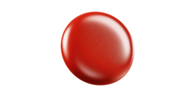 Red glossy button isolated on transparent background png