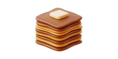 Stack of pancakes with butter topping isolated on transparent background png