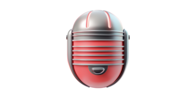 Retro red and silver microphone isolated on transparent background png