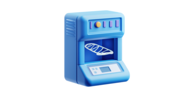 Blue dna sequencer machine isolated on transparent background png