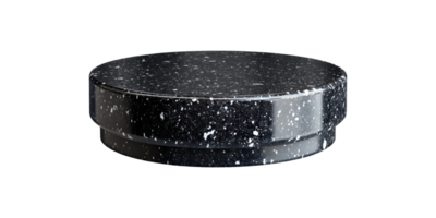 Black marble display stand isolated on transparent background png