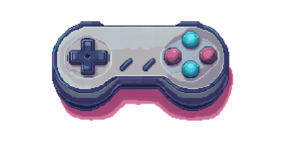 Retro videogame controller isolated on transparent background png