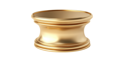 Golden decorative column base isolated on transparent background png