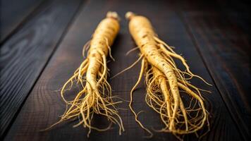 Harvesting ginseng roots high angle close-up view natural setting botanical photography seed insights photo
