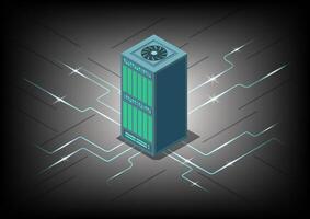isometric concept big data center vector