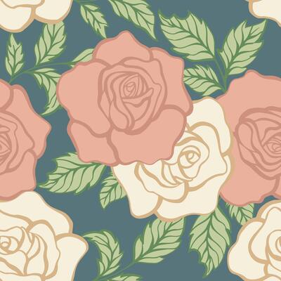 Rose seamless pattern soft colors