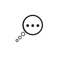 a black and white image of a speech bubble with two dots vector