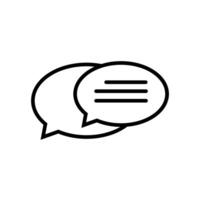 a black and white image of two speech bubbles vector