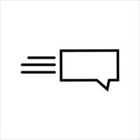 a black and white image of a speech bubble vector
