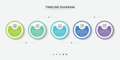 Infographic design template with 5 steps, options. can be used for workflow diagram, info chart, web design. vector