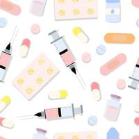 Medical objects seamless pattern vector