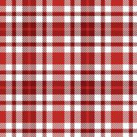 A red and white plaid fabric pattern vector