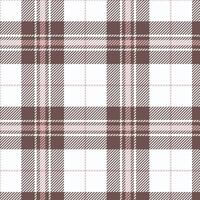 A plaid fabric with brown and white checkered pattern vector