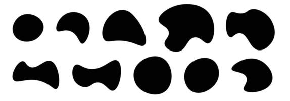 Set of abstract organic shapes. 10 abstract organic blobs. vector