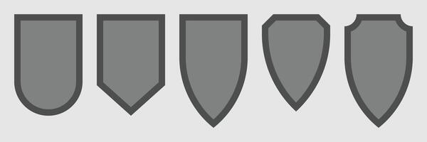 Shield icon collection. Shields, Badge, crest, armor set. Protection, defense symbol set. vector