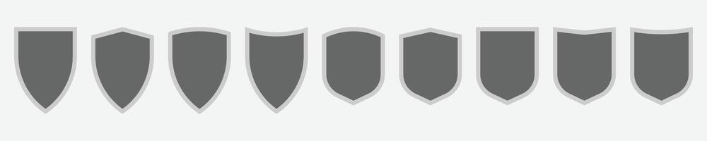 Shield icon collection. Shields, Badge set. Protection, defense symbol set. vector