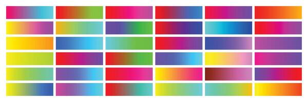 Collection of colorful smooth gradients for graphic design. Gradient collection. Smooth gradient set. vector