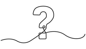 question mark continuous one line drawing vector
