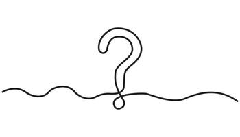Question Mark Continuous Line Icon, question mark continuous one line drawing vector
