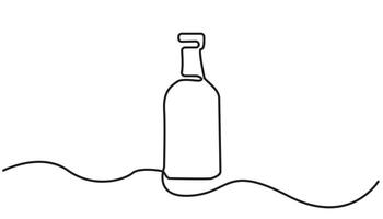 sauce bottle continuous one line drawing vector