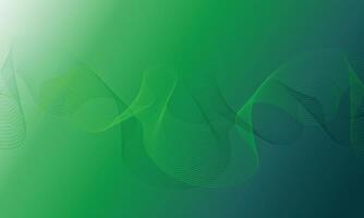 Abstract wavy motion lines green gradient background vector