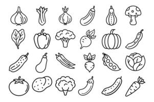 vegetable icon set design with white background.art and illustration vector