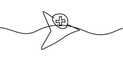 continuous line drawing of add cursor symbol. abstract line art illustration vector