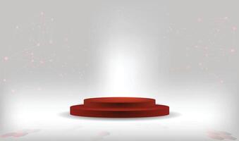 Abstract technology red stage white gray background Hi-tech communication podium concept vector