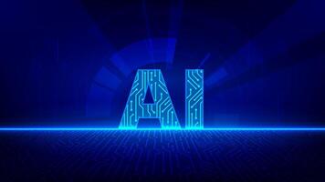 Artificial Intelligence text effect digital and technology concept. Abstract futuristic background. vector
