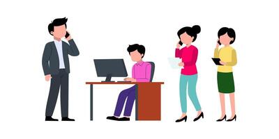 Diverse Business Team Engaged in Communication and Collaboration vector