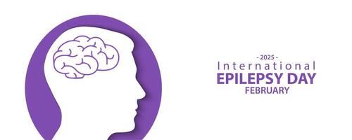 international epilepsy day february banner or card with copy space for text vector
