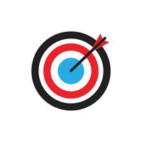 Target, goal icon. icon of an arrow hitting the center of a target, representing achieving a goal. vector