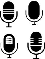 Mic Button Icon set, Microphone symbol, Voice message graphic elements, Social media and App interface Clip art. Audio recording symbol set. Podcast equipment illustration vector