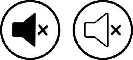 Volume level sound icon and mute icon set. Speaker icon set with ring. Speakers with different sound level vector