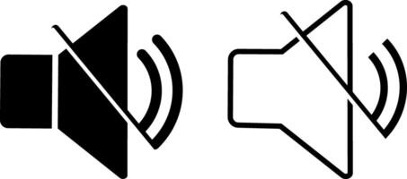 No sound, mute speaker icon. Speaker volume icon set collection on circle line vector