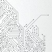 Computer Circuit Board Electronic on White Engineering Technology Concept. Motherboard, CPU, Processor and Artificial Intelligence Concept. Digital Microchip Semiconductor vector
