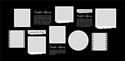 Template Picture photo frame collage collection template design vector