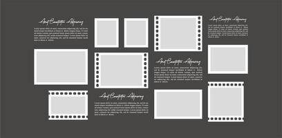 Design Picture photo frame collage collection template design vector