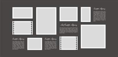 Design Picture Collage photo effect with text template vector