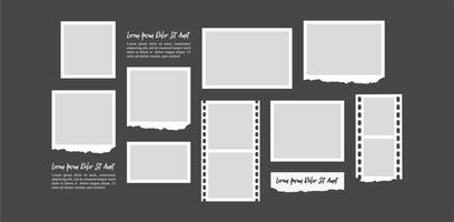 Design Picture Collage photo frames set with text vector