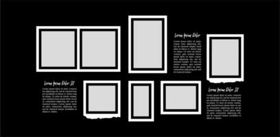 Template Picture page grid layout abstract photo frames vector