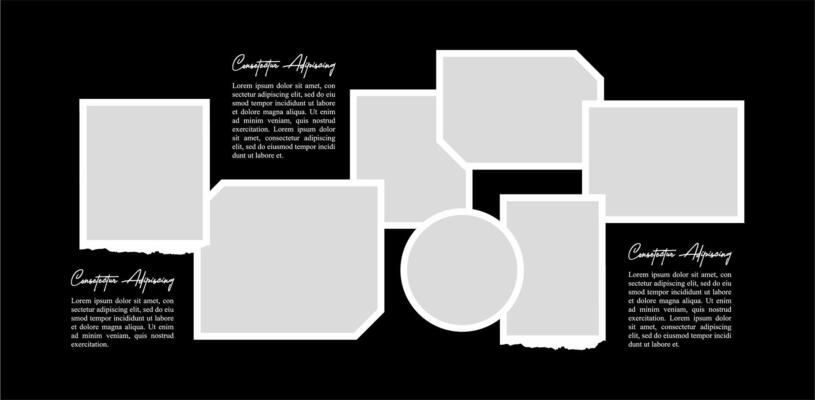photo Collage grid photo effect template design