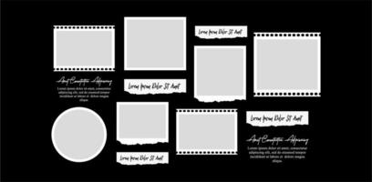 Pictures or photos frame collage comics page grid layout abstract photo frames and digital photo wall template design vector